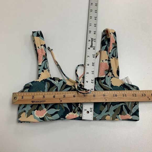 O'Neill Criss Cross Straps Bikini Top Womens S Small Waterfall Floral Front Tie - Picture 7 of 14